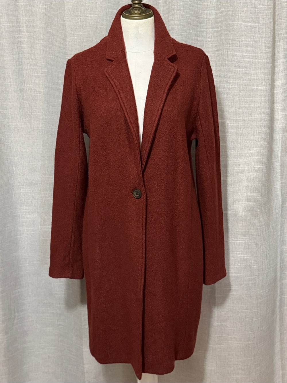 EUC Rachel Zoe Wool Blend Single Button Coat-Sz M-Maroon-Pockets